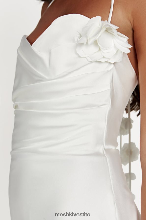 Meshki Miniabito allacciato alla caviglia con rose otillie vestiario bianco 6L048P39