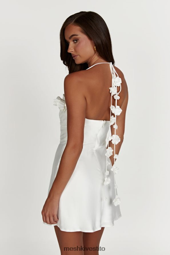 Meshki Miniabito allacciato alla caviglia con rose otillie vestiario bianco 6L048P39