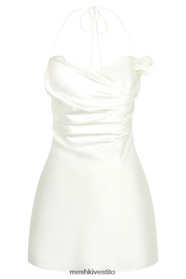 Meshki Miniabito allacciato alla caviglia con rose otillie vestiario bianco 6L048P39