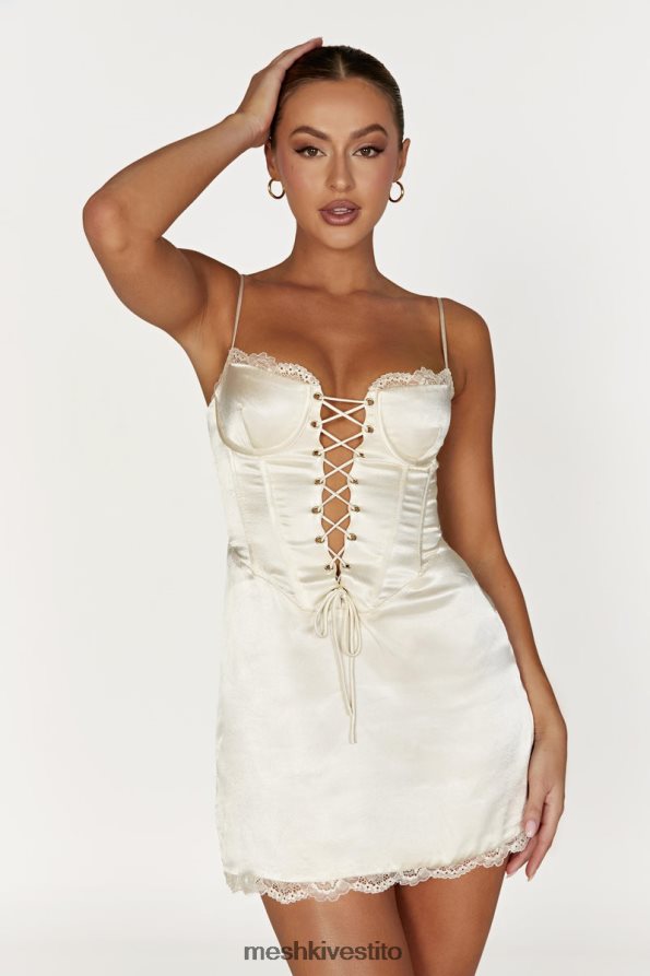 Meshki Miniabito con corsetto Kalila vestiario avorio 6L048P294