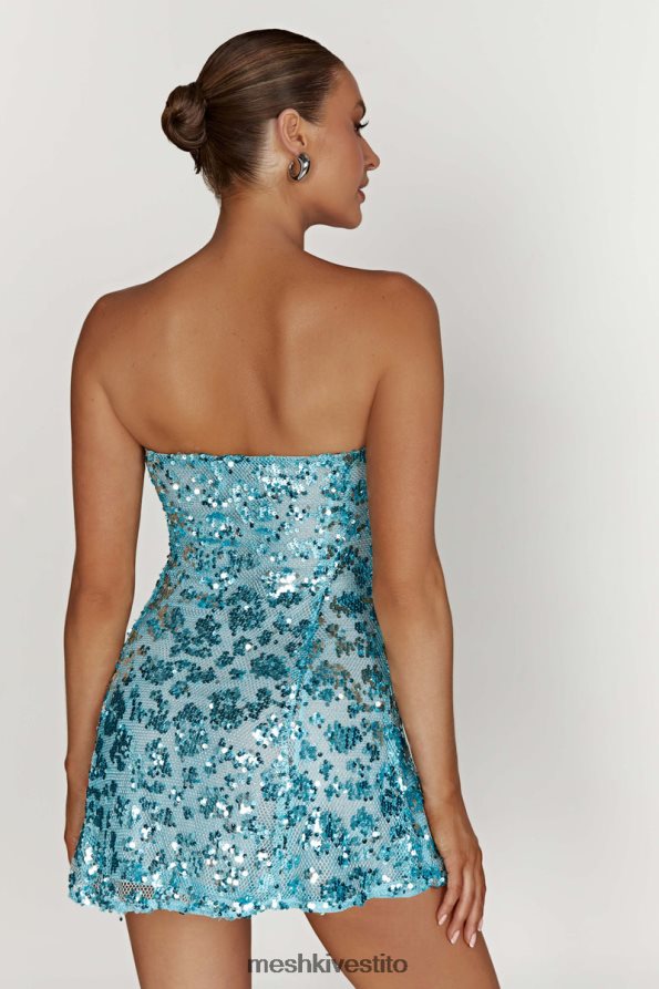 Meshki Miniabito everleigh senza spalline in paillettes vestiario blu polvere 6L048P278