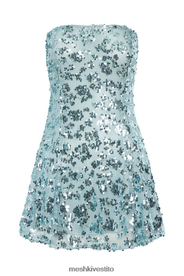 Meshki Miniabito everleigh senza spalline in paillettes vestiario blu polvere 6L048P278