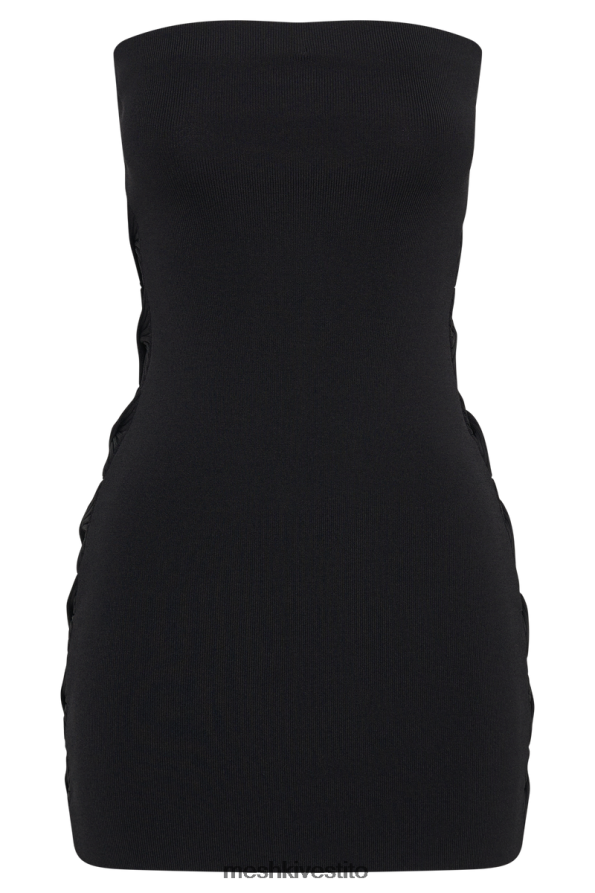 Meshki Miniabito maisy in maglia intrecciata senza spalline vestiario nero 6L048P62