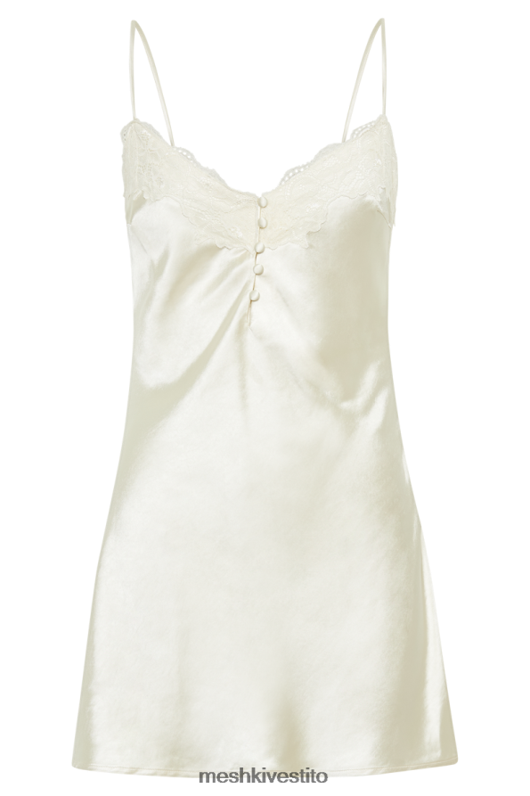 Meshki abito in raso di pizzo vesta vestiario avorio 6L048P275