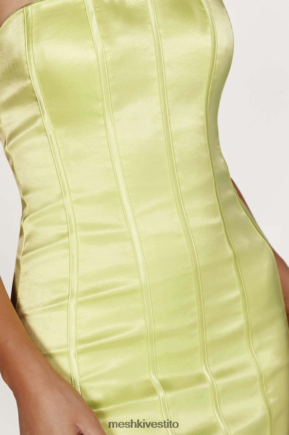 Meshki amaya miniabito con corsetto con lacci vestiario limone 6L048P596