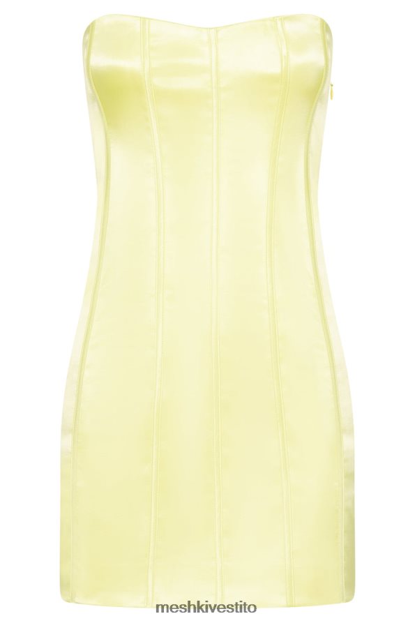 Meshki amaya miniabito con corsetto con lacci vestiario limone 6L048P596