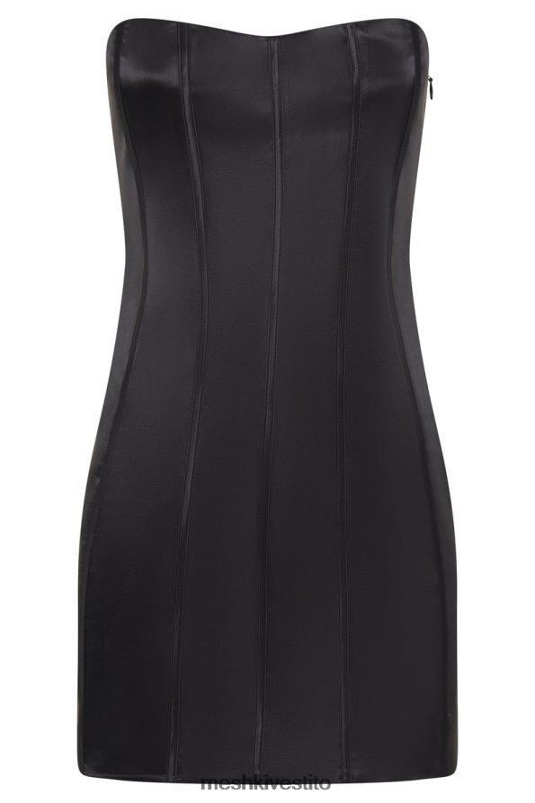 Meshki amaya miniabito con corsetto con lacci vestiario nero 6L048P604