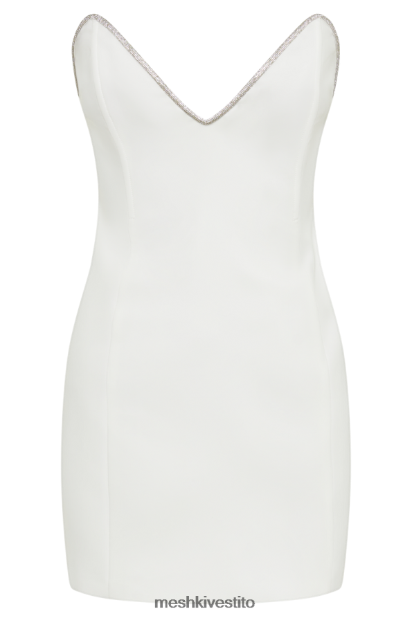 Meshki miniabito madi con corda di diamanti vestiario bianco 6L048P41