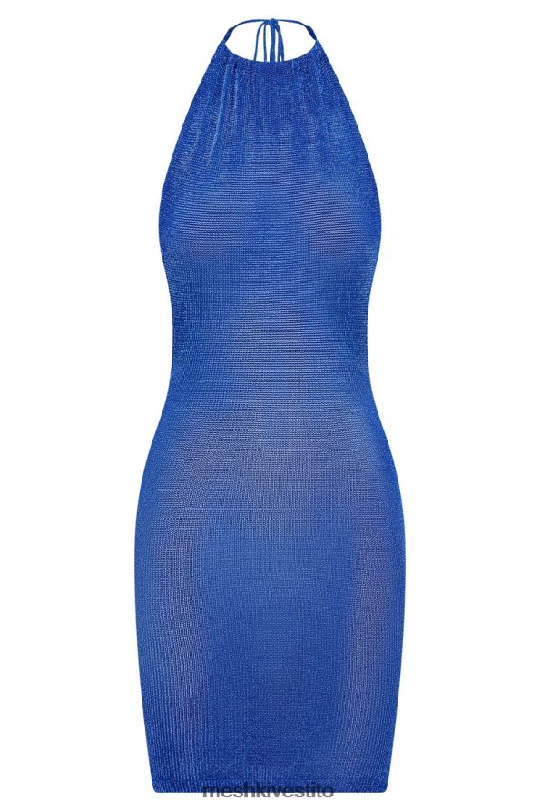 Meshki miniabito tala con scollo all\'americana vestiario blu persiano 6L048P732