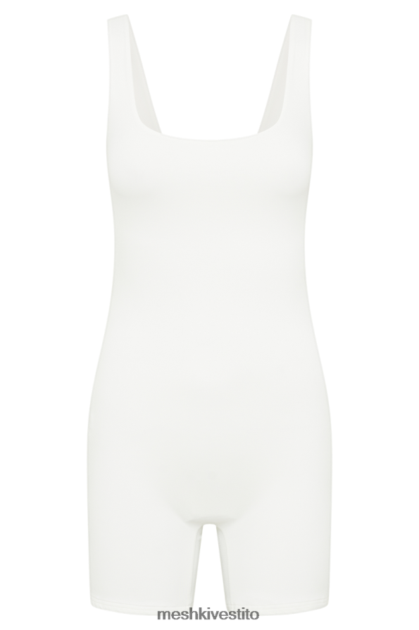 Meshki tuta corta in nylon riciclato Cecily vestiario bianco 6L048P1287