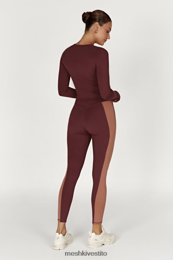 Meshki leggings libby con pannello bicolore vestiario mogano/marrone chiaro 6L048P1475