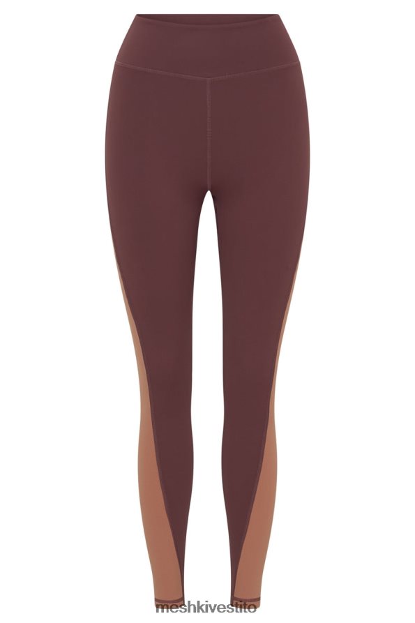 Meshki leggings libby con pannello bicolore vestiario mogano/marrone chiaro 6L048P1475
