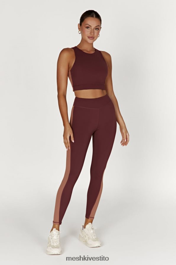 Meshki leggings libby con pannello bicolore vestiario mogano/marrone chiaro 6L048P1475
