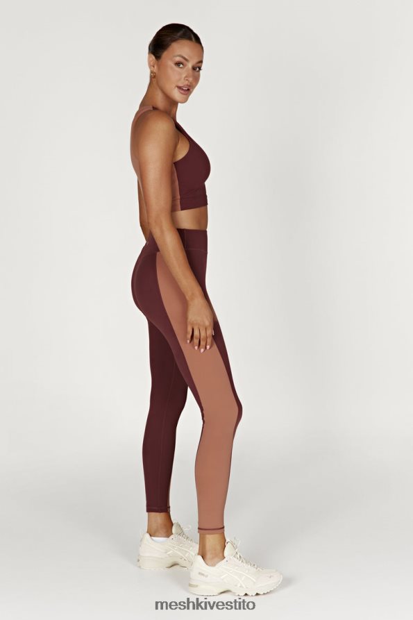 Meshki leggings libby con pannello bicolore vestiario mogano/marrone chiaro 6L048P1475