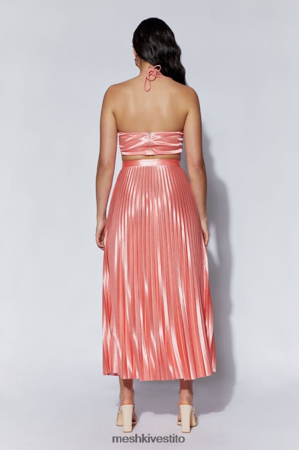 Meshki Gonna midi in raso plissettato shirin vestiario Acqua di rose 6L048P1507