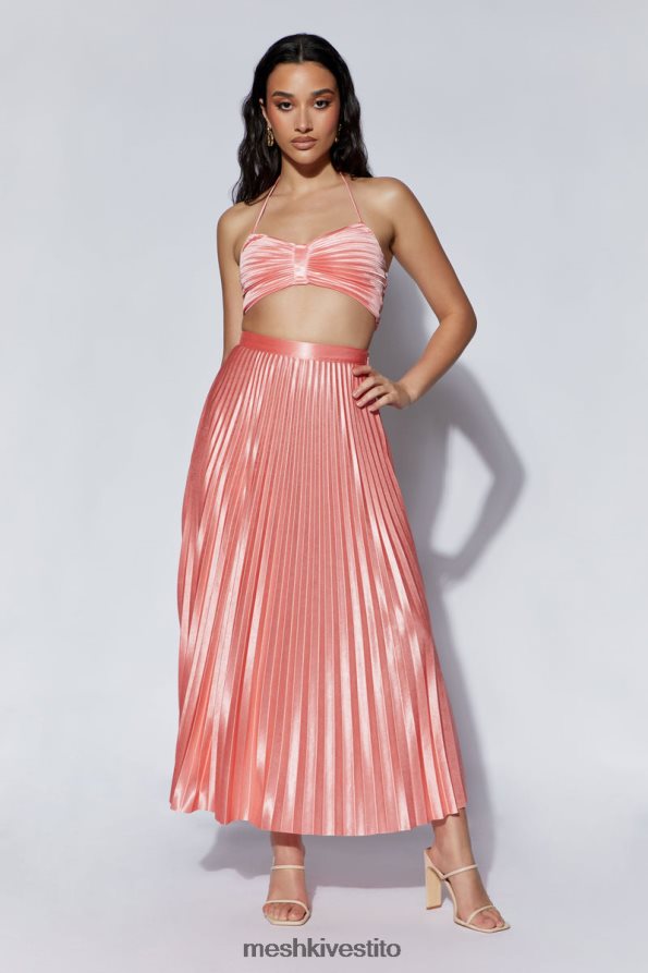 Meshki Gonna midi in raso plissettato shirin vestiario Acqua di rose 6L048P1507