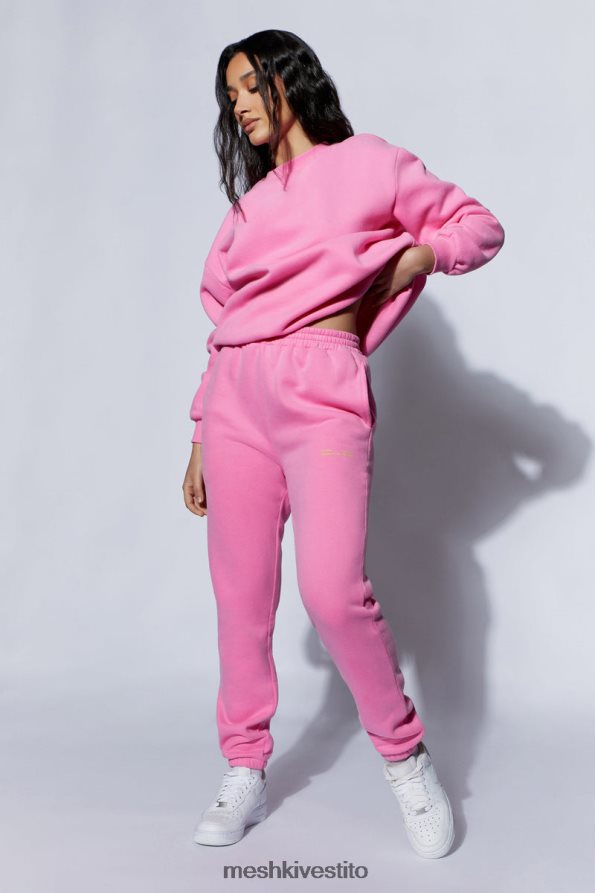 Meshki Jogger oversize in pile Camille vestiario rosa confetto 6L048P1515