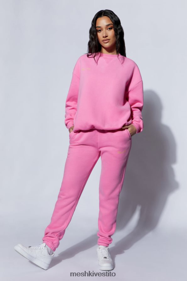 Meshki Jogger oversize in pile Camille vestiario rosa confetto 6L048P1515