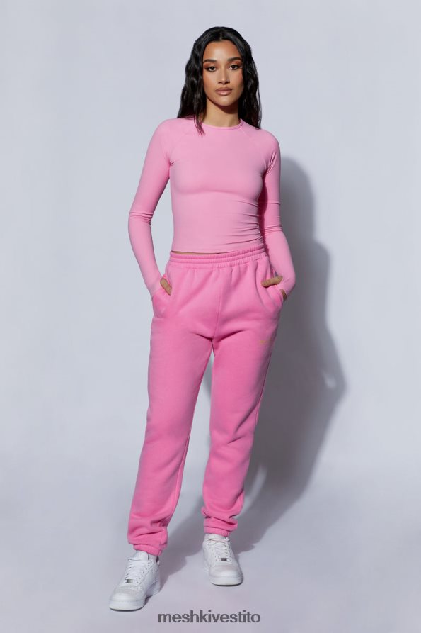 Meshki Jogger oversize in pile Camille vestiario rosa confetto 6L048P1515