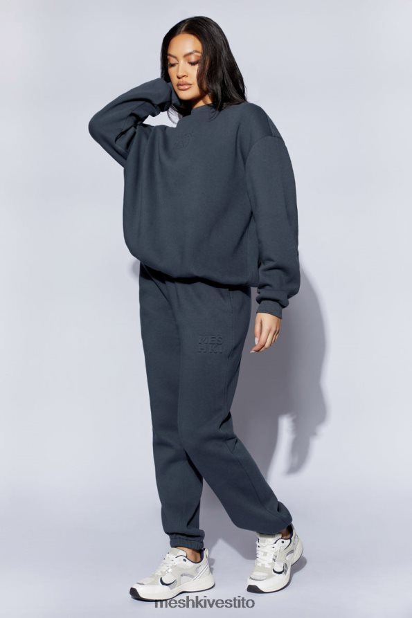 Meshki pantaloni da jogging in pile con goffratura smeriglio vestiario carbone 6L048P1479