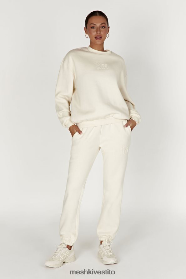 Meshki pantaloni da jogging in pile con goffratura smeriglio vestiario osso 6L048P1480
