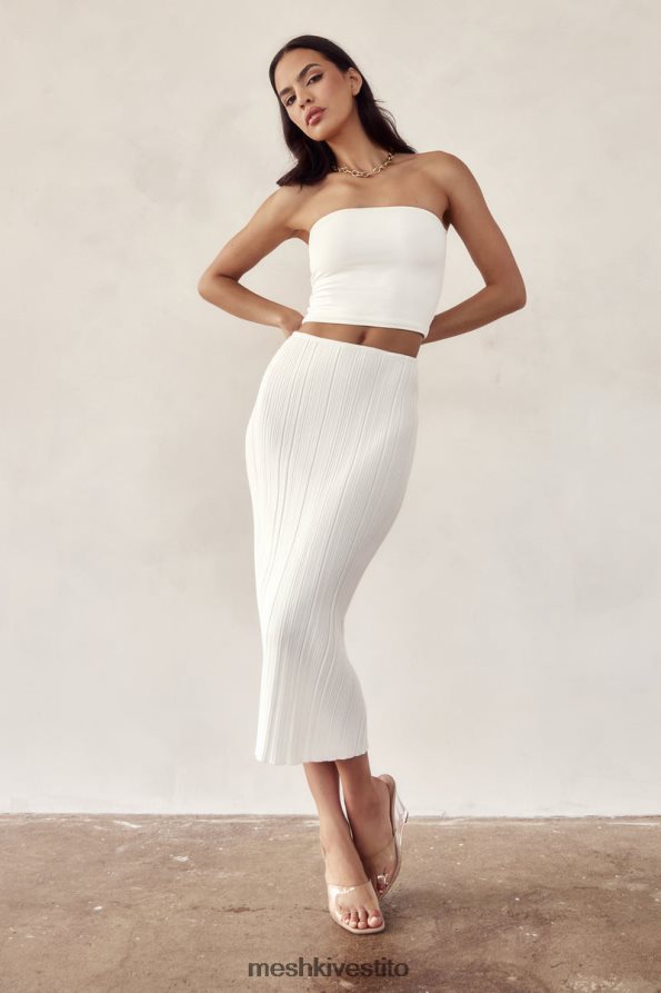 Meshki Gonna kennedy in maglia a vita bassa vestiario bianco 6L048P1612