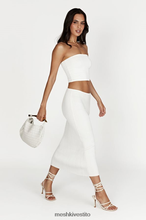 Meshki Gonna kennedy in maglia a vita bassa vestiario bianco 6L048P1612