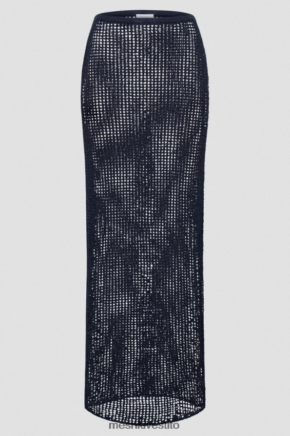 Meshki Gonna lunga Christa con paillettes all\'uncinetto vestiario marina di mezzanotte 6L048P1412