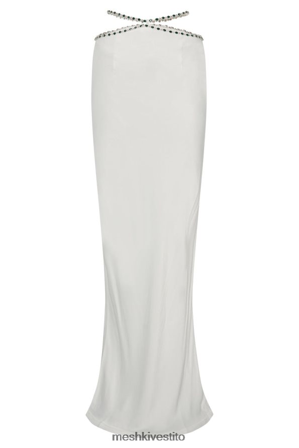Meshki Gonna lunga Havva con finiture in diamante vestiario bianco 6L048P1562