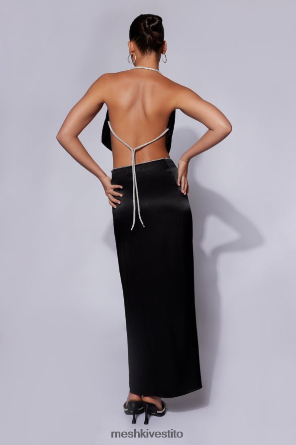 Meshki Gonna lunga in corda Christie Diamante vestiario nero 6L048P1476