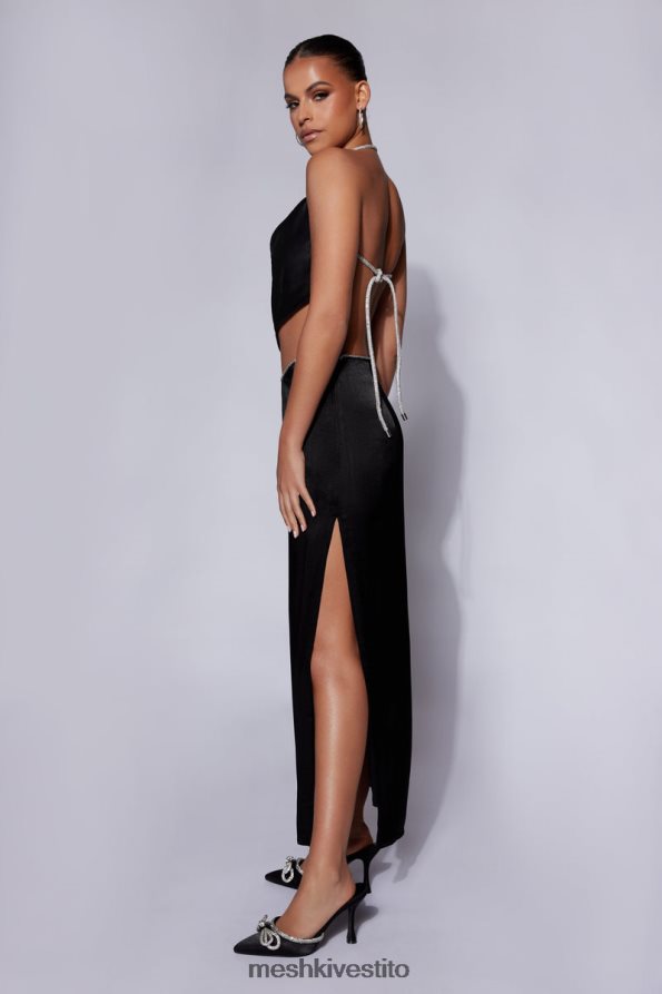 Meshki Gonna lunga in corda Christie Diamante vestiario nero 6L048P1476