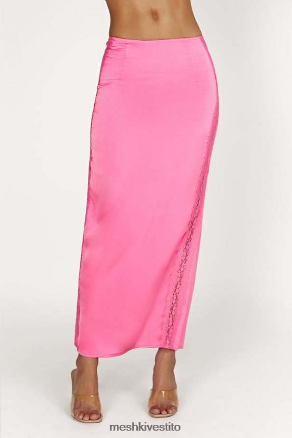 Meshki Gonna lunga in pizzo Bellamy vestiario rosa gomma da masticare 6L048P1529
