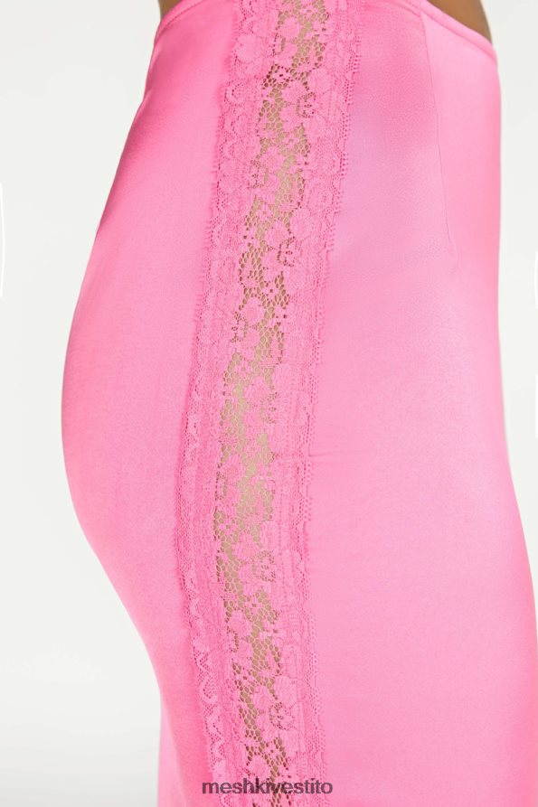 Meshki Gonna lunga in pizzo Bellamy vestiario rosa gomma da masticare 6L048P1529