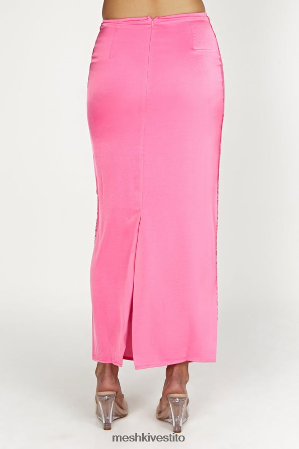 Meshki Gonna lunga in pizzo Bellamy vestiario rosa gomma da masticare 6L048P1529