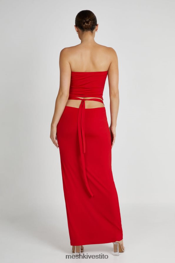 Meshki Gonna lunga jeanine con retro ad anello vestiario rosso 6L048P1279