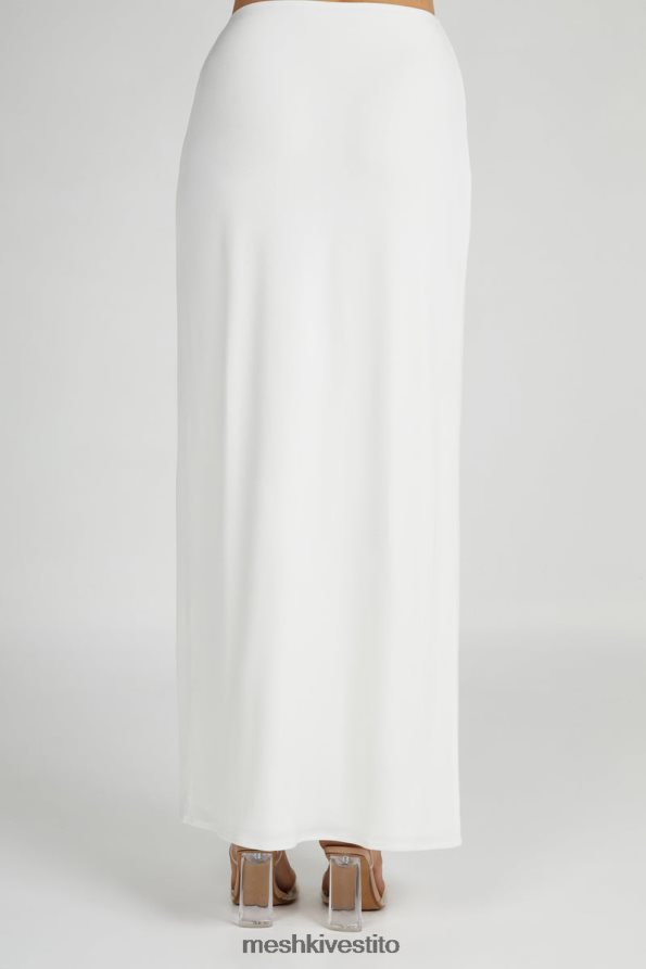 Meshki Gonna lunga suri attillata con dettagli in metallo vestiario bianco 6L048P1255