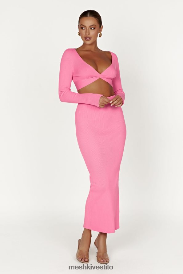 Meshki Kaesha maxi gonna in maglia divisa vestiario rosa gomma da masticare 6L048P1417