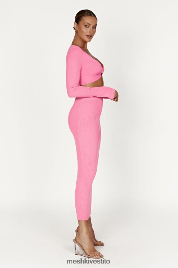 Meshki Kaesha maxi gonna in maglia divisa vestiario rosa gomma da masticare 6L048P1417
