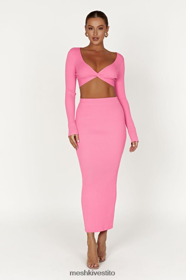 Meshki Kaesha maxi gonna in maglia divisa vestiario rosa gomma da masticare 6L048P1417
