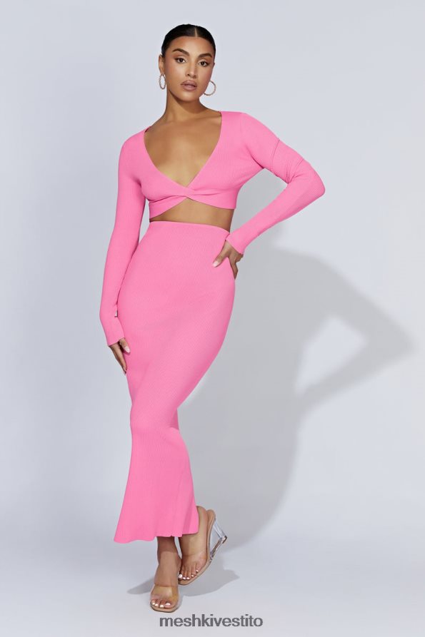 Meshki Kaesha maxi gonna in maglia divisa vestiario rosa gomma da masticare 6L048P1417