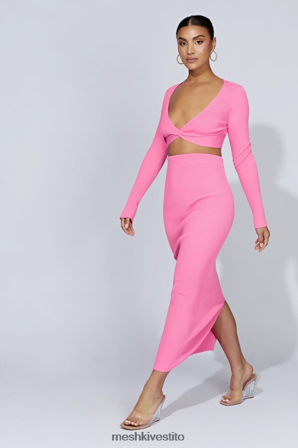 Meshki Kaesha maxi gonna in maglia divisa vestiario rosa gomma da masticare 6L048P1417