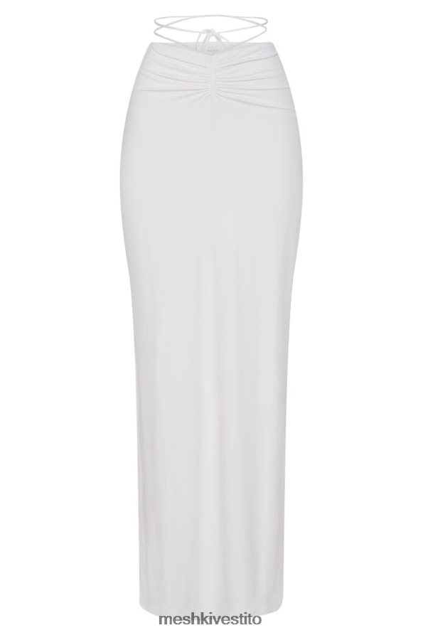 Meshki maxi gonna con ruches color ambra vestiario bianco 6L048P1572