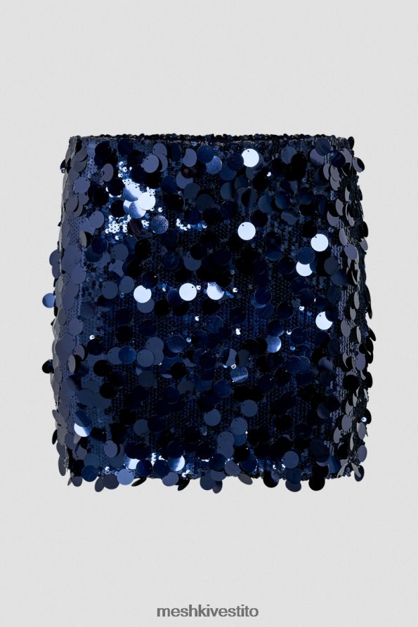 Meshki Minigonna Dinah a vita bassa con paillettes vestiario marina di mezzanotte 6L048P1313