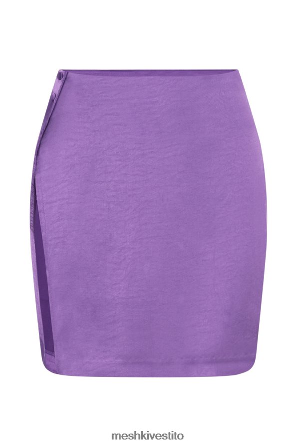 Meshki Minigonna a portafoglio in raso asimmetrica Romi vestiario viola 6L048P1530