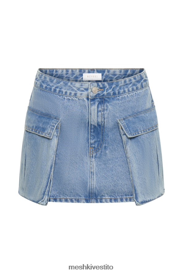 Meshki Minigonna con tasca in denim Lylah vestiario metà blu 6L048P1269