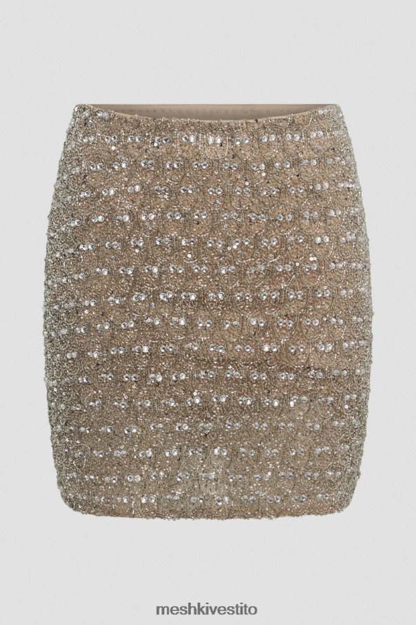 Meshki Minigonna decorata in Eva vestiario argento 6L048P1358