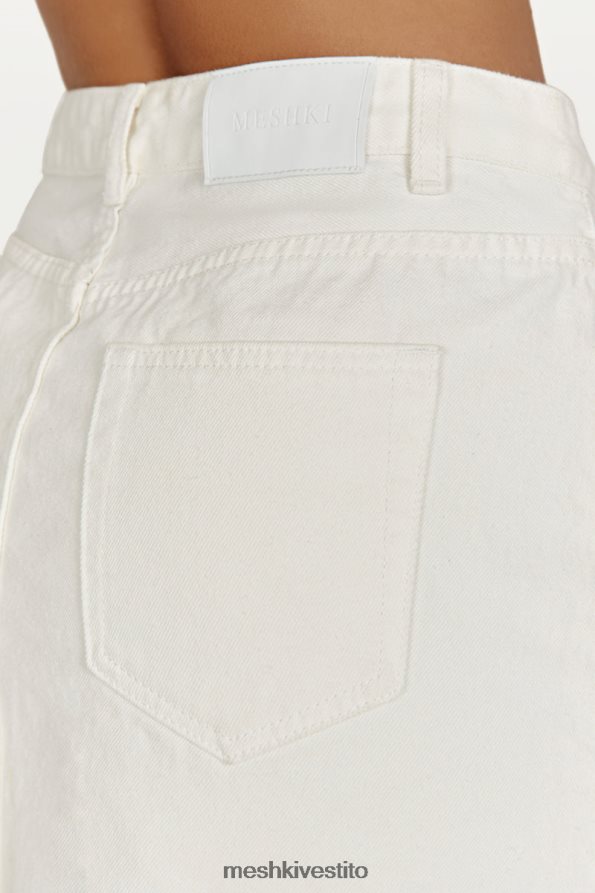 Meshki Minigonna in denim a vita media di Lennon vestiario ecru 6L048P1386
