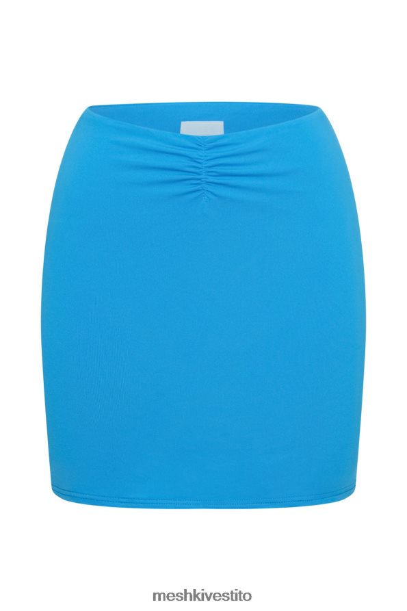 Meshki Minigonna kara con volant sul davanti vestiario blu ciano 6L048P1486