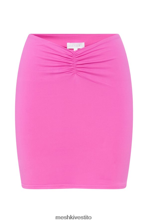 Meshki Minigonna kara con volant sul davanti vestiario rosa gomma da masticare 6L048P1457