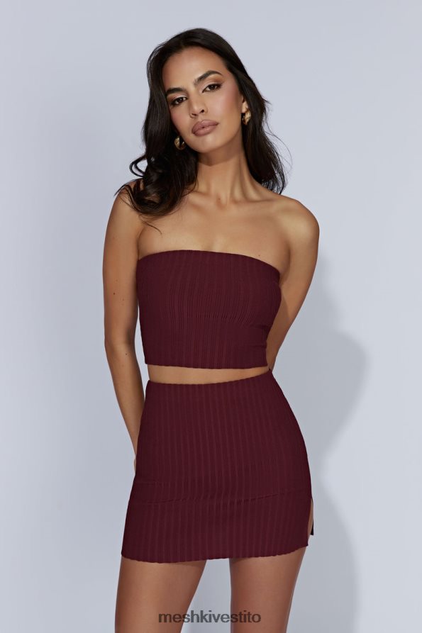 Meshki Minigonna shiloh in maglia a vita bassa vestiario cioccolato alla ciliegia 6L048P1468